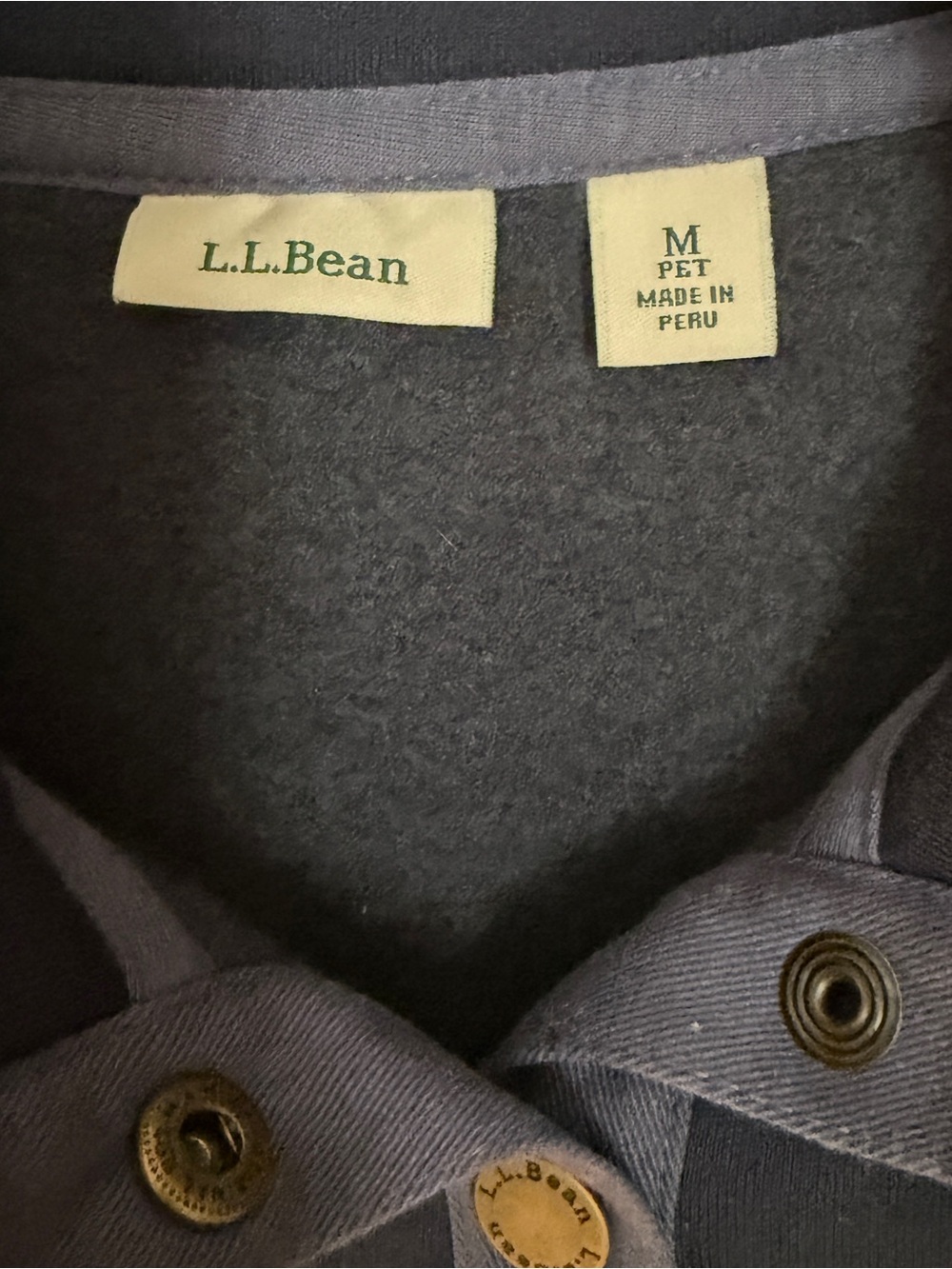 LL Bean snap neck quilted sweatshirt - Picture 6 of 6